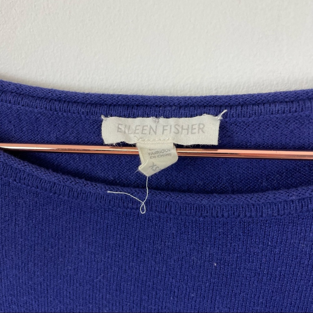 Eileen Fisher Long Sleeve Boatneck Cropped Sweater - Picture 3 of 8